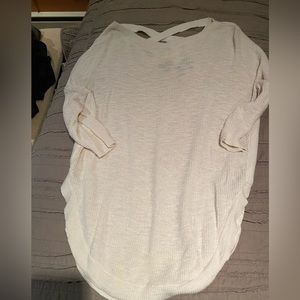 Express ivory sweater, crisscross behind neck back